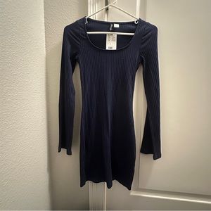 H&M Long Sleeve Navy Dress